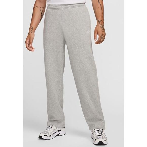 Nike Club Men's Fleece Bungee Pants (FZ0809-063,  Grey /Grey/White) Size Small - Picture 1 of 9